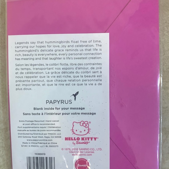 Papyrus Holiday Papyrus Hello Kitty Card It Is Blank Inside Poshmark
